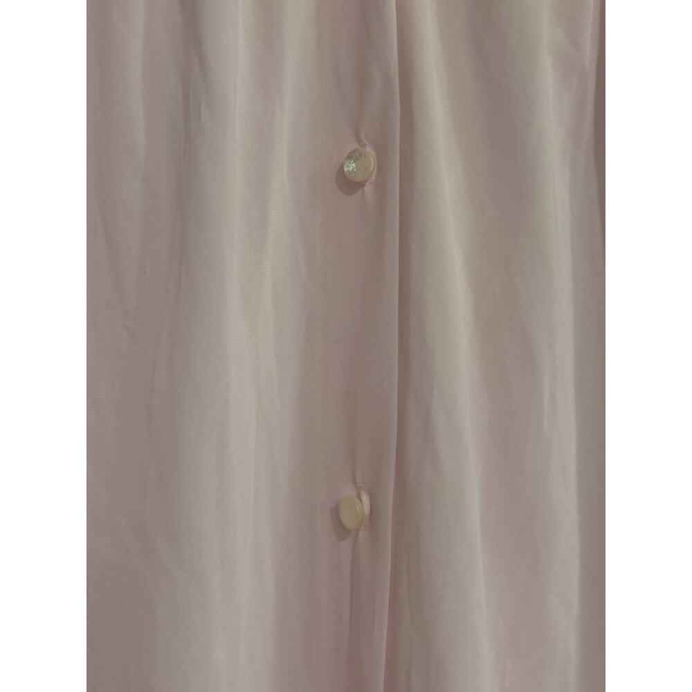 Miss Elaine Classics Woman Pink Nylon Tricot Button Front Robe Embroidered 1X - Picture 4 of 7